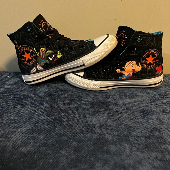 Converse Boys CT All Star High Space Jam 372486F Black Casual Shoes Youth Size11 - Picture 2 of 6